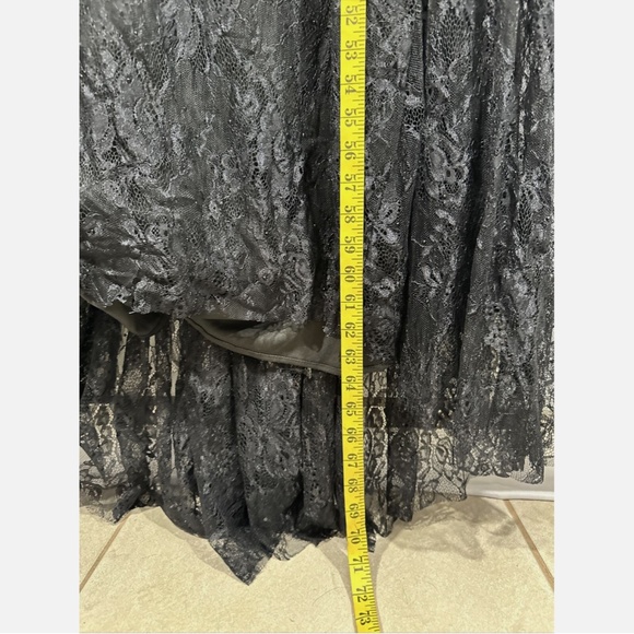 NWT Mac‎ Duggal [ 20W ] Wrap-over Long Sleeve Lace Applique Trumpet Gown Black - Picture 7 of 14